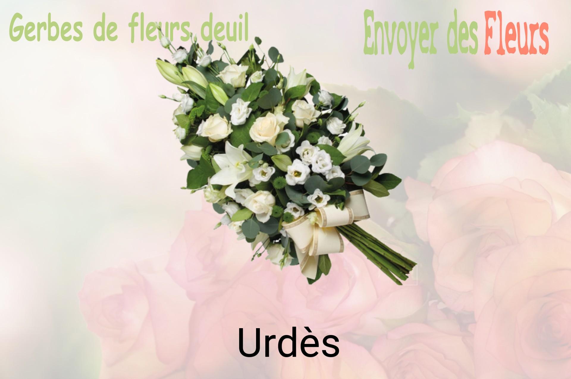 Gerbe de fleurs de deuil livrée à Urdès